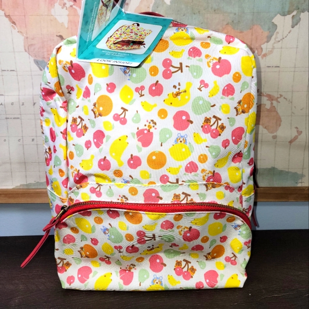 BRAND NEW AnimalCrossing FruitPattern: Mini Bookbag Purse Bag Nintendo Switch